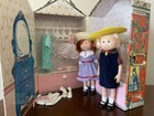 Vintage Madeline Storage Case, Wardrobe, 2 Dolls & 4 Outfits~Ballet, Tea Party +