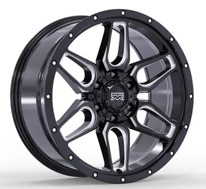 4 New 18x9 Mudder Trucker MT317 Barrier Black Milled 6x139.7 6x5.5 ET0 Wheel Rim - Picture 1 of 7