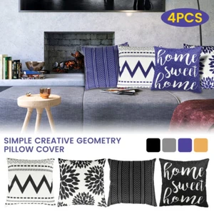 Throw Pillow Covers 18x18Inch 4Pcs Outdoor Square Cushion Cases Modern✉ - Picture 1 of 17