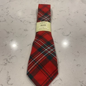 NEW Rodlinoch Scott Red Plaid Pure New Wool Made in Scotland Tie Necktie - Picture 1 of 5