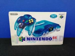 Nintendo64 Clear Blue Console Original box Tested N64 Japan Game Used - Picture 1 of 12