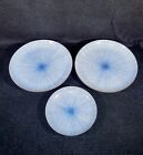 3 Japanese style plates, blue optical pattern