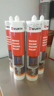Wurth Neutral Cure Caravan Sealant (089253881) Cures CLEAR (Bulk Saving) X 4