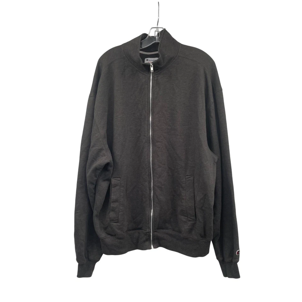 Champion 女式拉链夹克领炭黑色 XL 码口袋 — 第 1/4 张图片