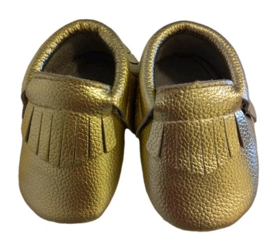 New Baby's Sz 1 Gold Geniure Leather Moccasins Unbranded  - Image 1 of 4