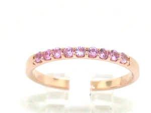 Saphir Ring 585 Rotold 14Kt  9 Saphire  pinkfarbene Saphire Bandring - Bild 1 von 5
