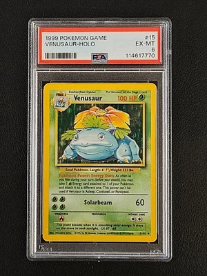 Venusaur 15/102 Holo Rare Pokémon 1999 WOTC Unlimited Base Set PSA 6 - Image 1 of 3