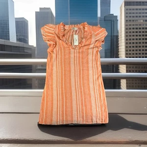 Vineyard Vines Women’s Guazy Stripe Vineyard Tunic Dress Bright Peach Sz M NWT - Picture 1 of 11