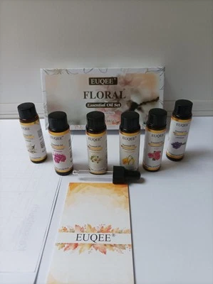 6*10ml.Ätherisches Öl Euqee Floral Geschenkset Essential Oil Set Rose Geranium