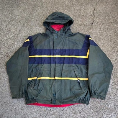 Chaqueta Reversible De Colección Años 90 NAUTICA Multicolor Bloques de Color Rayas Doble Capa XL Foto 1 de 4