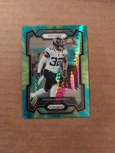2023 Panini Prizm - Hyper Neon Green Prizm #140 Tyson Campbell /175 JAGUARS - Picture 1 of 3
