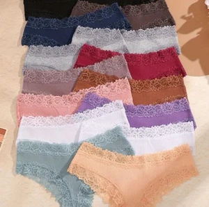 Bragas de encaje cómodas calzoncillos de tiro bajo con estampado floral suave elástico. - Imagen 1 de 1