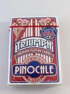 Triumph Pinochle Premium Playing Cards (FACTORY SEALED) - Made in USA 2015 - Picture 1 of 4