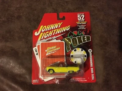 Johnny Lightning Poker Series 2 1956 56 Yellow Ford Thunderbird 1:64 Die Cast - Image 1 of 4