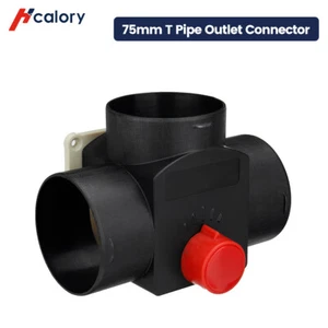 75MM Air Diesel Heater Vavle Flap Vent Ducting T Splitter Pipe Joiner Connector - Foto 1 di 8