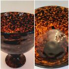 Large Murano Tortise shell glass Ripples comport.9.5" rippled Glass Centerpiece 