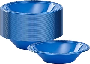 Round Plastic, 15 Oz. Bowl, Blue - Picture 1 of 12