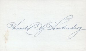 HY Vandenberg 1935 Red Sox (Dec. 1994) Signed 3x5 Index Card with JSA COA