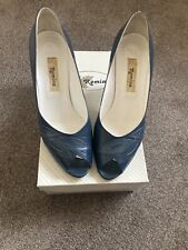 Vintage 1980’s Romina Italian Peep Toe Leather Shoe.  Size 38.5 Or 5.5