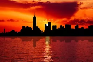 Home Wall Print - City Building Poster - New York USA Sunset - A4, A3, A2, A1 - Bild 1 von 1