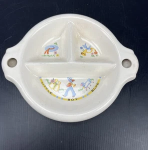 Bartsch Chrome Plated Porcelain Warming Dish baby Little Boy Blue Vintage - Picture 1 of 5