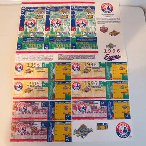 Rare Ghost 1996 National Championship & World Series  Montreal Expos Sheet Cover