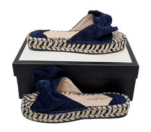 J/SLIDES NYC Womens Lovely Ritsy Navy Suede Slip On Flats EU 41 UK 8.5 - Picture 1 of 7