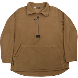 USMC Polartec Frog Fleece 1/2 Zip Coyote Brown Thermal Pullover Marine Corps - Picture 1 of 2