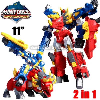 Juguetes MiniForce Super Dino Power FORCE TRIG Triceratops Jinete Robot Caballero Figura Foto 1 de 4