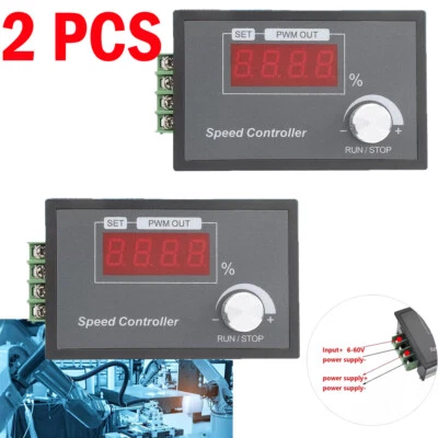 2PCS 30A PWM DC Motor Speed Controller 12V 24V 48V Variable Speed Control Switch - Image 1 of 4