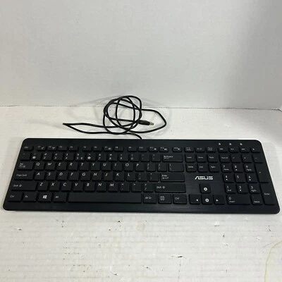 ASUS AK1D US English Multimedia USB Keyboard Black **READ** - Image 1 of 4