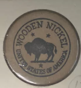 Wooden Nickel Token Coin 5C In Trade At Jefferson Mall Huntington Indiana 1970 - Picture 1 of 2