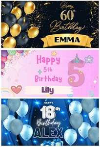 BANNERS PERSONALIZADOS DE FIESTA DE CUMPLEAÑOS - 1,2,3,4,5,6,7,8,9,10,18,21,30,40,50,60,70 - Imagen 1 de 16