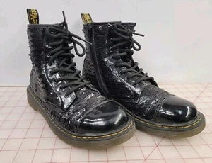 Doc Dr Martens 1460 Pooch Sequin Boot Black Mens Size 5 Women US 6 - Picture 1 of 8