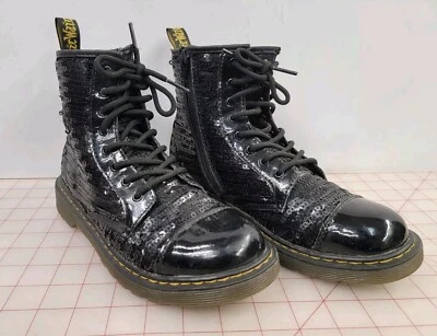 Bota Doc Dr Martens 1460 Pooch Lentejuelas Negra Hombre Talla 5 Mujer EE. UU. 6 Foto 1 de 4