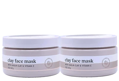 2 BATH & BODY WORKS CLAY FACE MASK WITH KAOLIN CLAY & VITAMIN E 5 OZ / 142 g NEW - Image 1 of 4