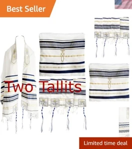 Durable Messianic Prayer Shawl Tallit with Four Corners Verses & Storage Bag - Picture 1 of 8