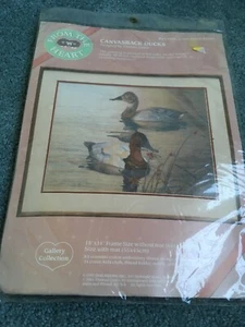 FROM THE HEART CANVASBACK DUCKS CROSS STITCH 53509 NIP - Picture 1 of 10