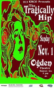 PÓSTER CONCIERTO TRAGICALLY HIP DENVER 2009 ORIGINAL - Imagen 1 de 1