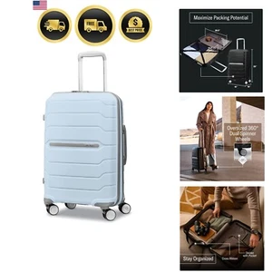 Travel Luggage Carry-on Spinner Water Resistant Hard Shell 21in Blue - Picture 1 of 10
