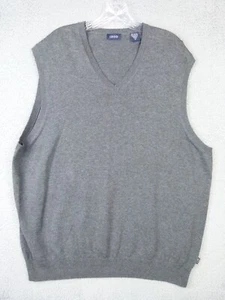 IZOD Mens XL Gray Sleeveless Pullover V-Neck Cotton Vest - Picture 1 of 5