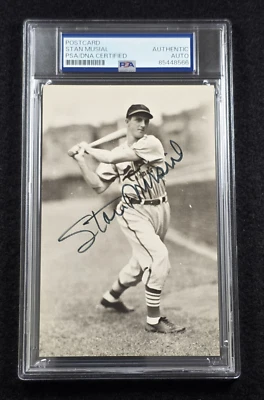 STAN MUSIAL Signed Real Photo Postcard-HALL OF FAME-ST. LOUIS CARDINALS-PSA - Image 1 of 4