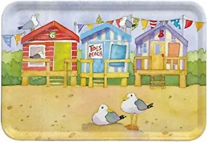 Beach Huts - Beside The SEA - Emma Ball Colourful Melamine Tray - Large - 43cm - Picture 1 of 1
