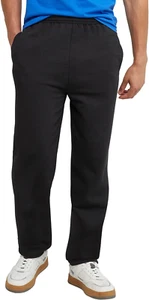 Men Sweatpants Ecosmart Fleece Sweats Open Bottom Pant Black  30.5" - Picture 1 of 12
