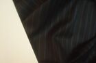 4.3 yds Luxury Wool Fabric Super 120s Suiting 8.5 oz Dk Brown Blue Stripe 155"