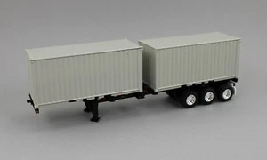 DCP 1:64 Black CONTAINER TRAILER CHASSIS & (2) GRAY 20' Containers *NEW* - Picture 1 of 2