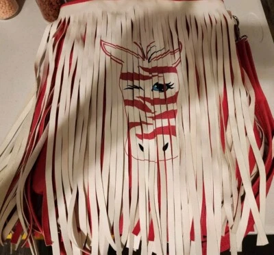 Pink Zebra Purse Handbag Crossbody Bag Tassels Animal Print Womans Pink & White - Image 1 of 4