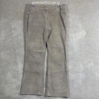 Liz Claiborne Pants Women 10P 34X29 Brown Taupe Corduroy Stretch Bootcut Casual - Image 1 of 4