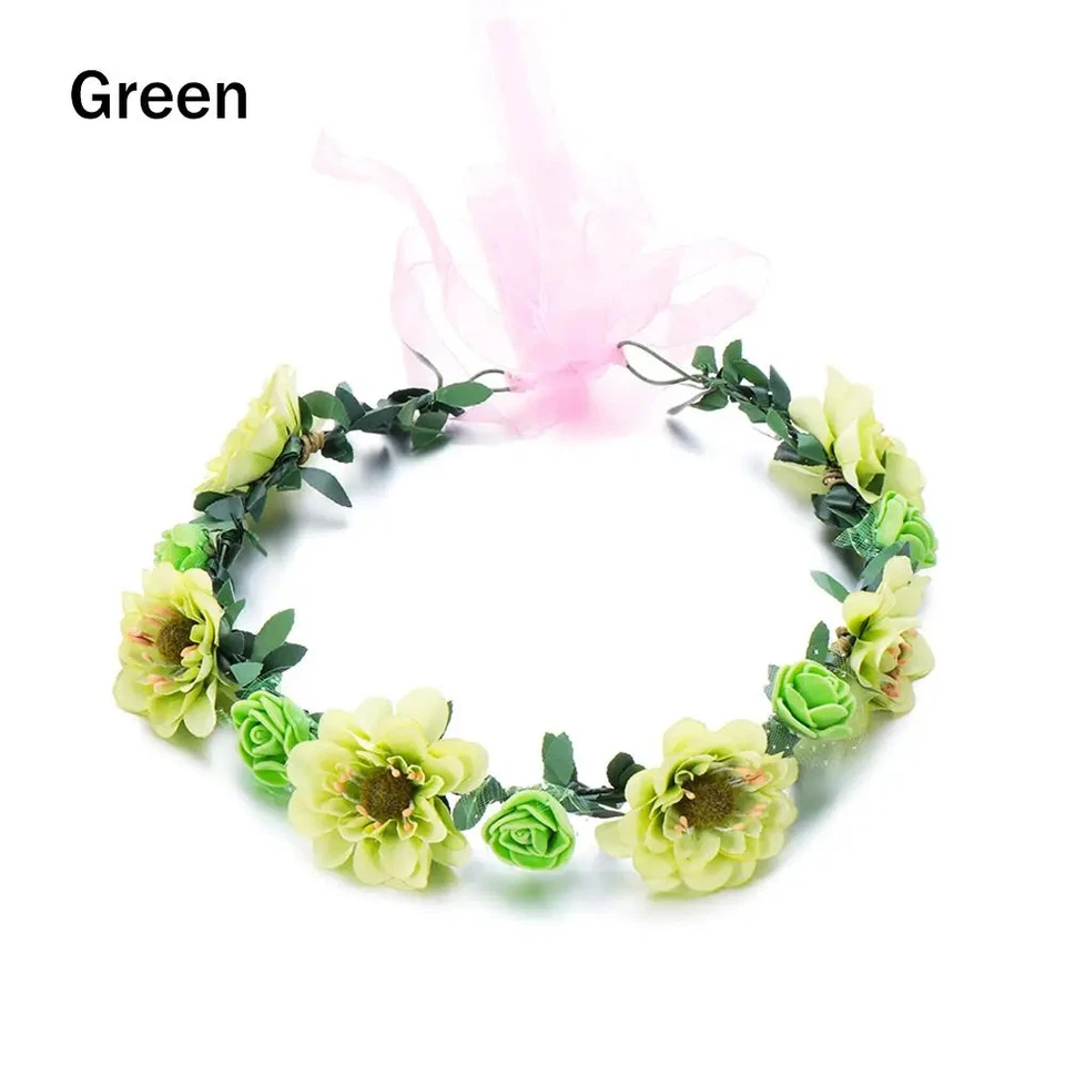 Blumenkranz Damen Stirnband Haarreif Braut Kopfdeko Blumen Haarband - Bild 1 von 1
