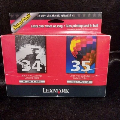 New Genuine Lexmark 34 35 2PK Ink Cartridges X Series X2500 Z Series Z1300 Z1310 - Image 1 of 4